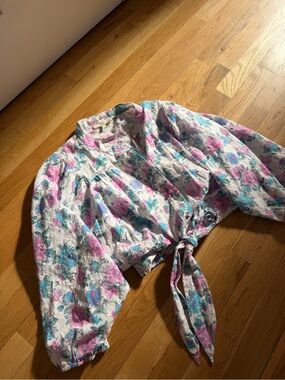 LOVE SHACK FANCY FLORAL CROP TOP MEDIUM